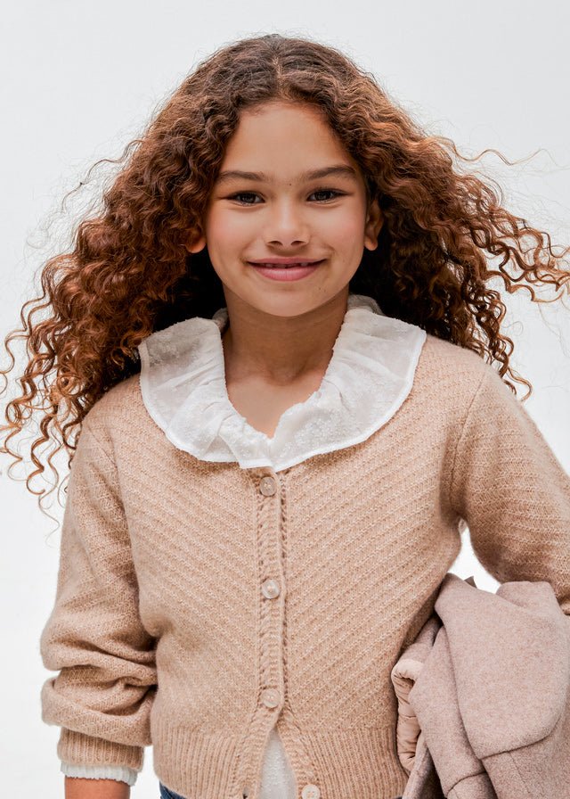 7311 - Knitting cardigan for teen girl - h - Bark - Be Chic