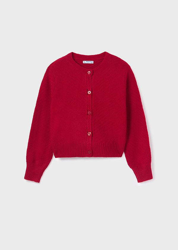 7311 - Knitting cardigan for teen girl - Red - Be Chic