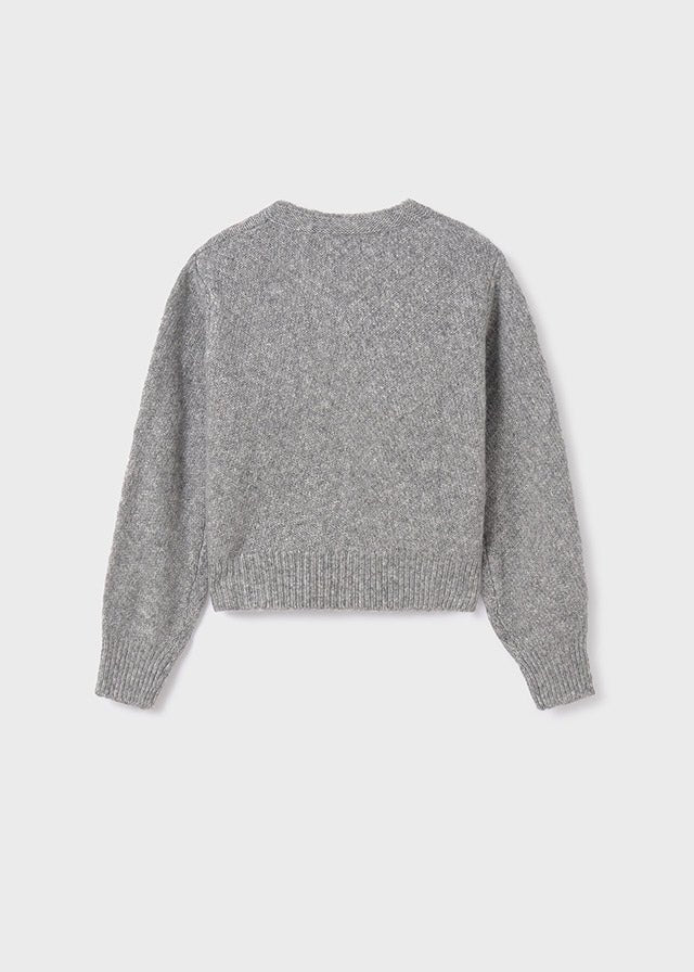 7311 - Knitting cardigan for teen girl - Steel - Be Chic