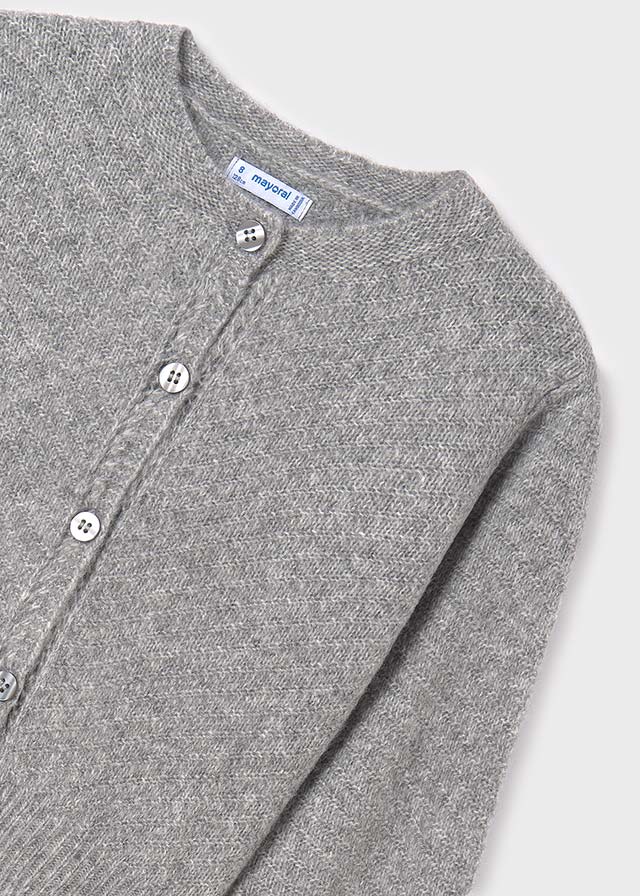 7311 - Knitting cardigan for teen girl - Steel - Be Chic