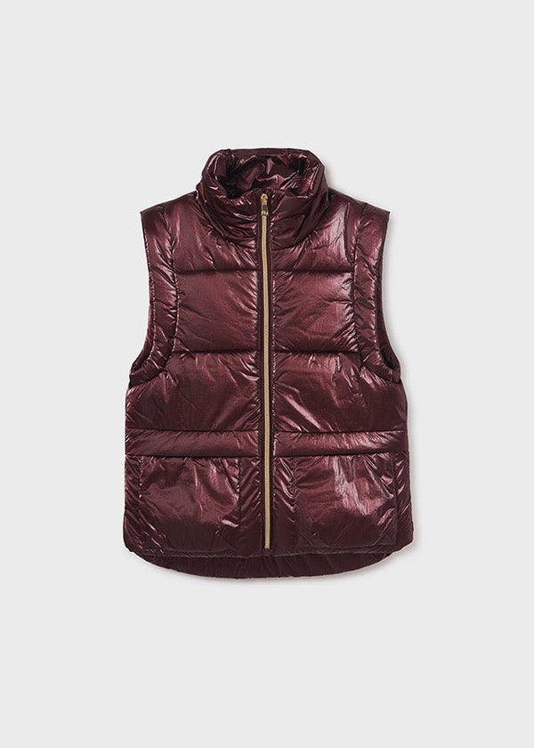 7315 - Padded vest for teen girl - Eggplant - Be Chic