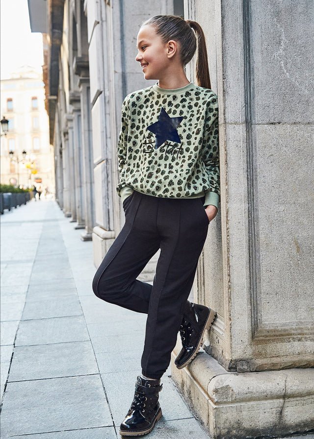 7509 - Sweatpant for teen girl - Black - Be Chic