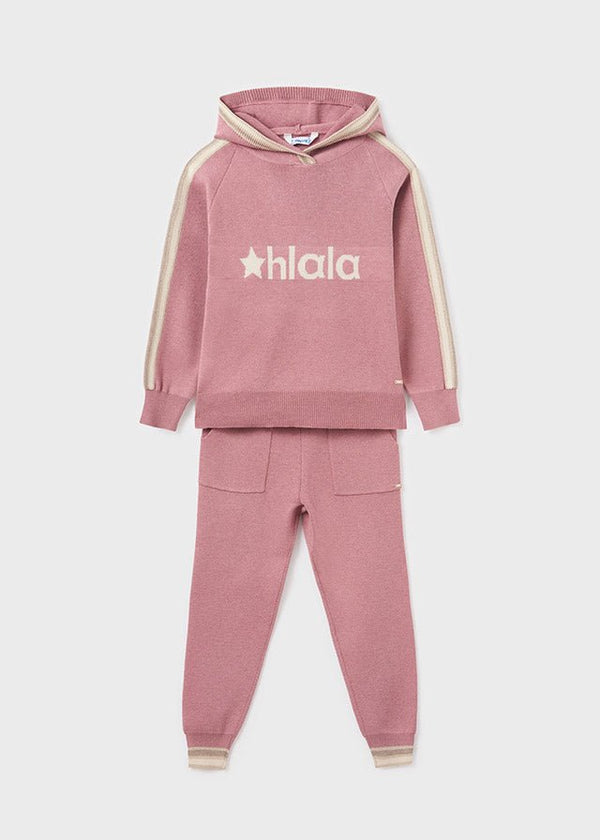7513 - Long knit trousers set for teen girl - h - Quartz - Be Chic