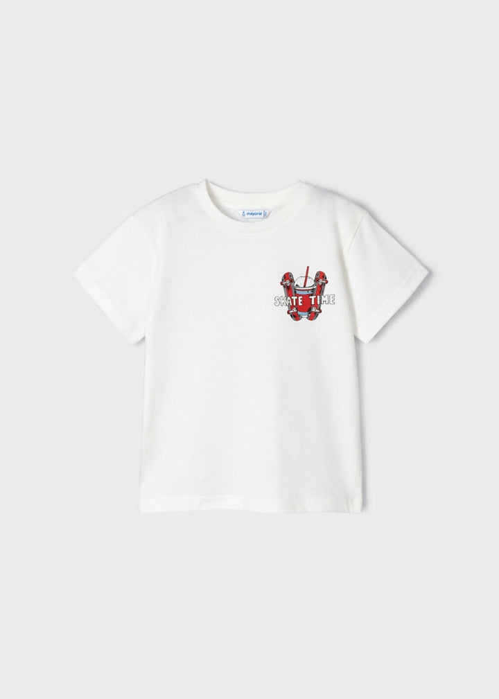 Mayoral S/s t-shirt for boy - Cream Mayoral