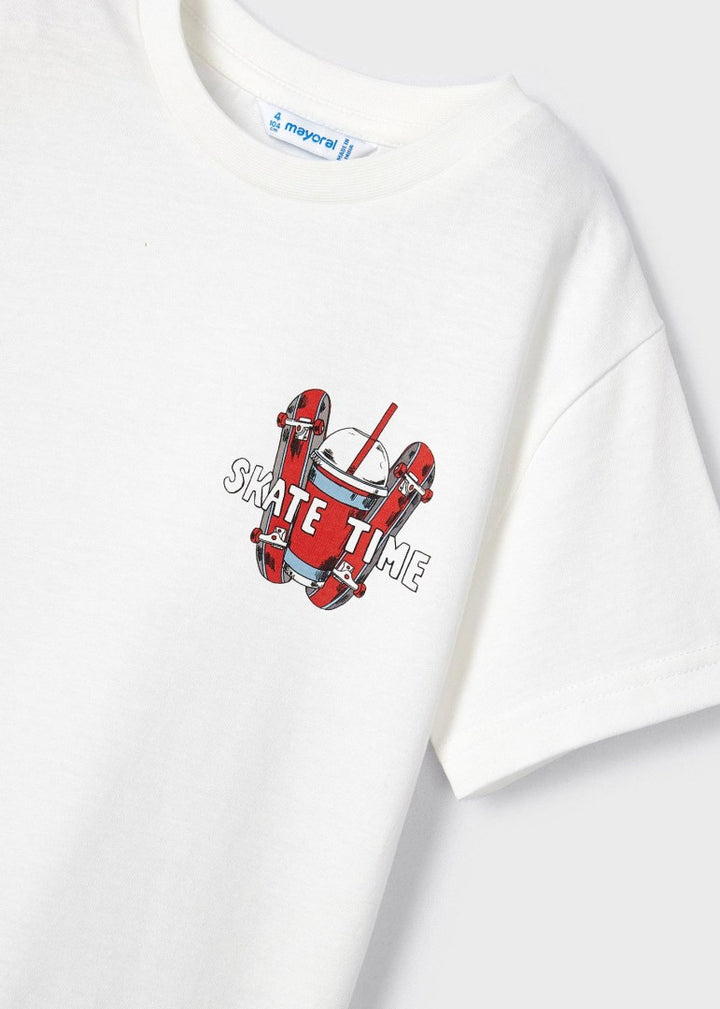 Mayoral S/s t-shirt for boy - Cream Mayoral