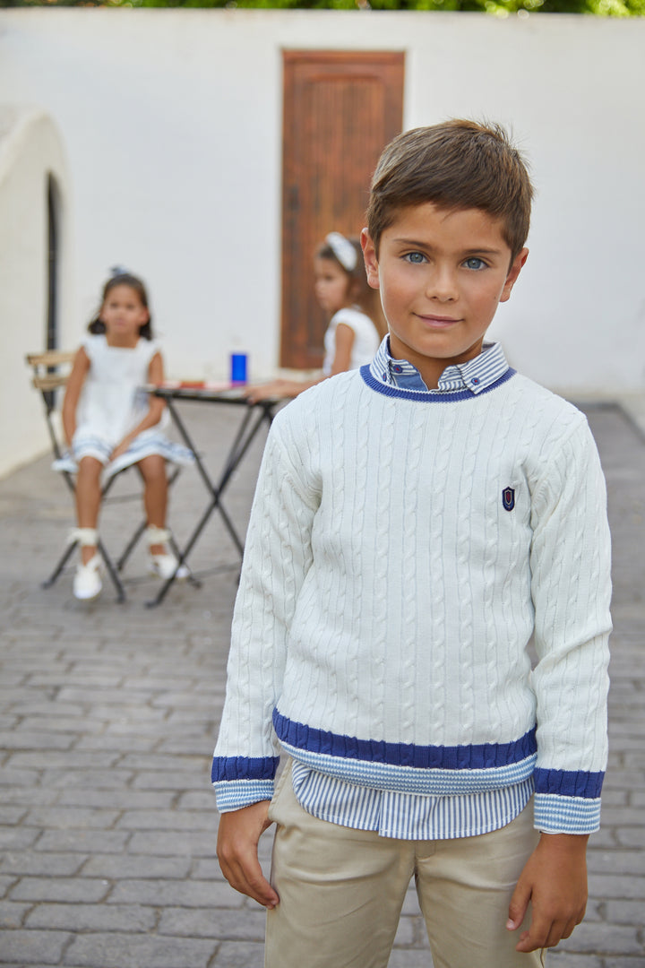 Boy Casablanca Jumper-Chemical White Tutto Piccolo