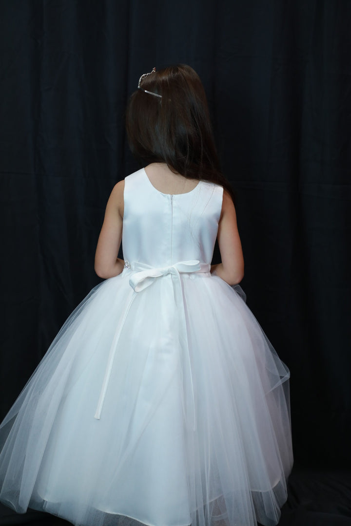 White Satin Dress code 3924 Kids Chic