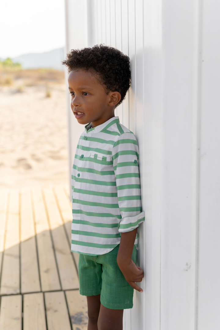 Boy Mi Casa Bermuda Shorts-Green Tutto Piccolo
