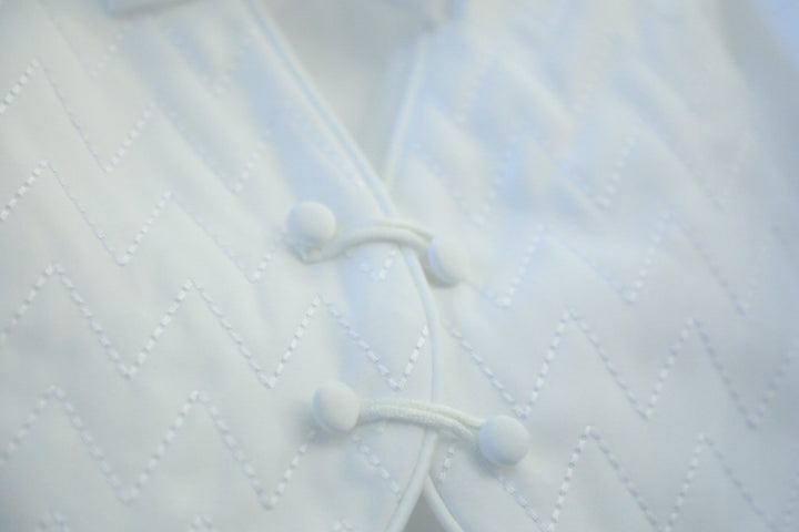 Baby Boys Formal White Christening Baptism silk 5 Piece Classic Tux Set (4) – White - Be Chic