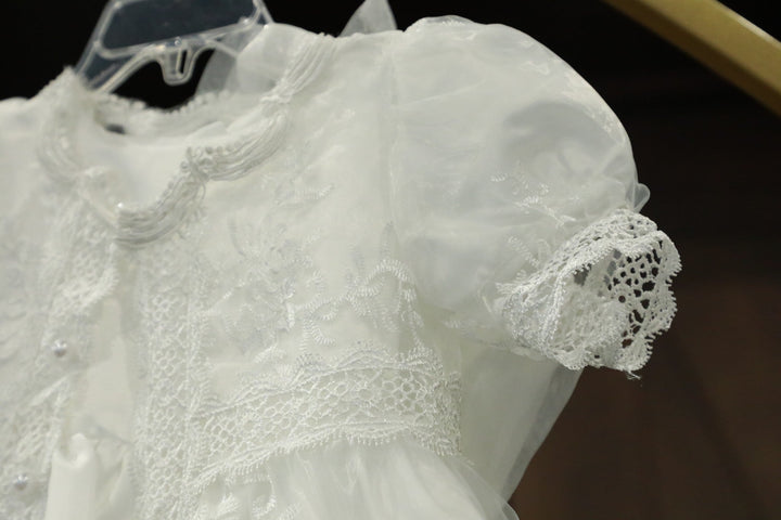 Baby Girls Formal White Christening Baptism Dress (1) – White - Be Chic