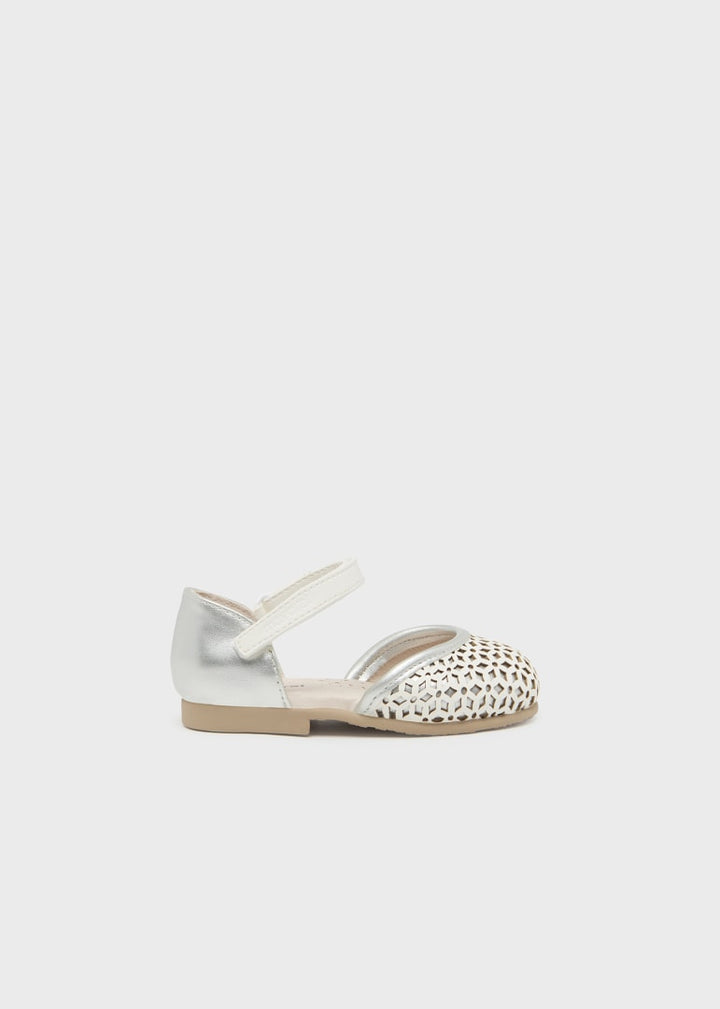 D'orsay flats for baby girl - White-Silv Mayoral