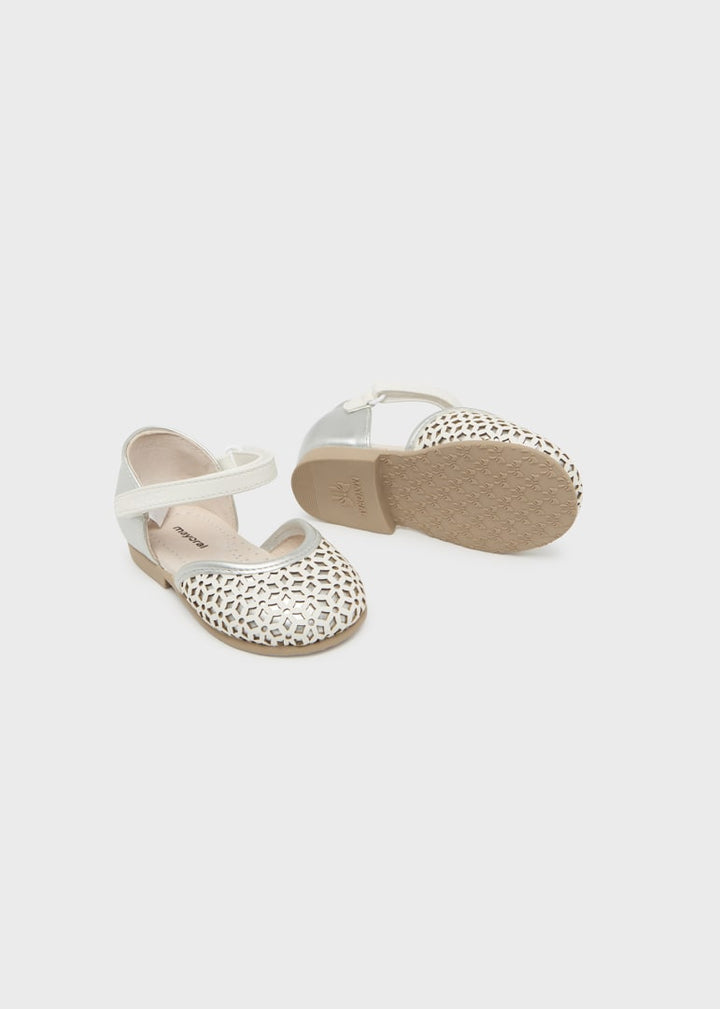 D'orsay flats for baby girl - White-Silv Mayoral