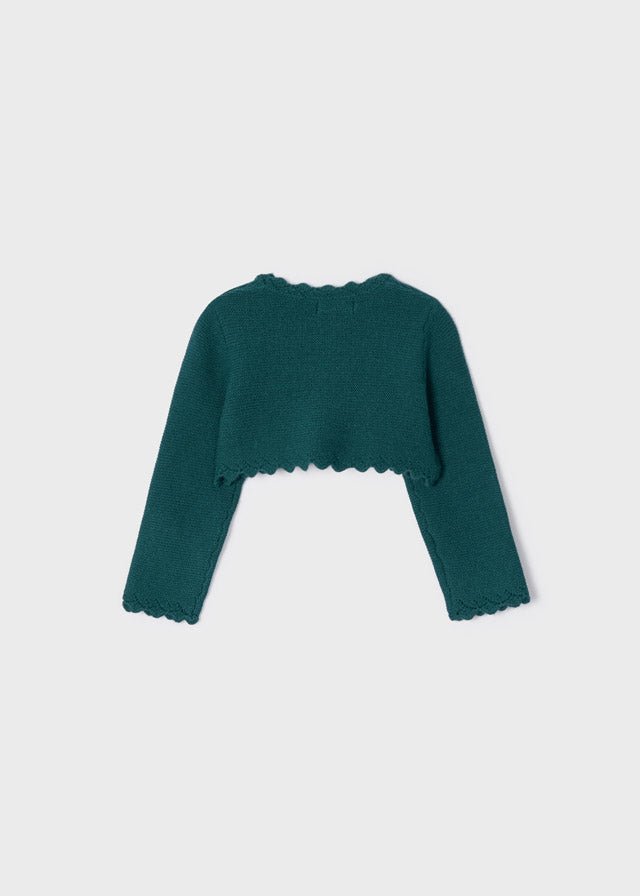 Basic knit cardigan for baby girl - Duck Green - Be Chic
