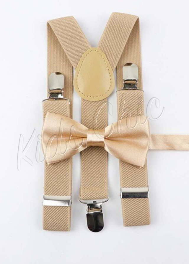 Bowtie-Suspenders Set - Multi Color Kids Chic