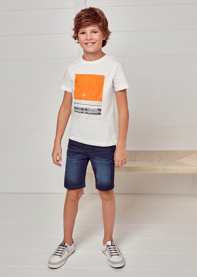 Bermuda soft denim jogger for teen boy - Dark - Be Chic