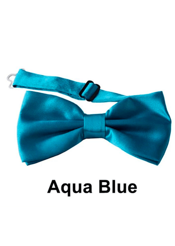 Boys Aqua Blue Satin Bow Tie (10cm) - Be Chic
