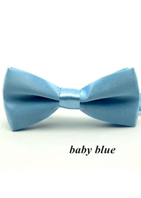 Boys Baby Blue Satin Bow Tie (10cm) - Be Chic