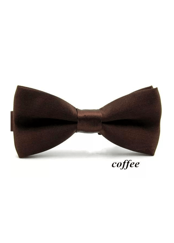 Boys Coffee Satin Bow Tie (10cm) - Be Chic