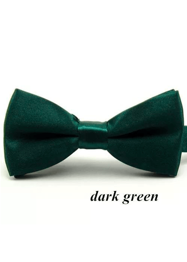 Boys Dark Green Satin Bow Tie (10cm) - Be Chic