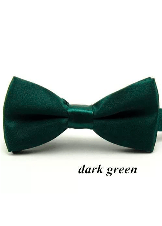 Boys Dark Green Satin Bow Tie (10cm) - Be Chic