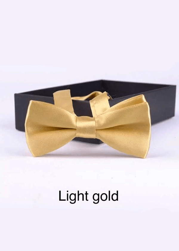 Boys Light Gold Bow Tie (10cm) - Be Chic