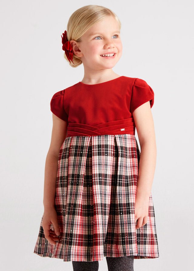 Check dress for girl - Red - Be Chic