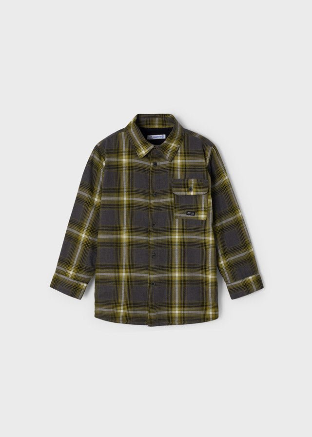 Checked overshirt for boy - Oil - Be Chic
