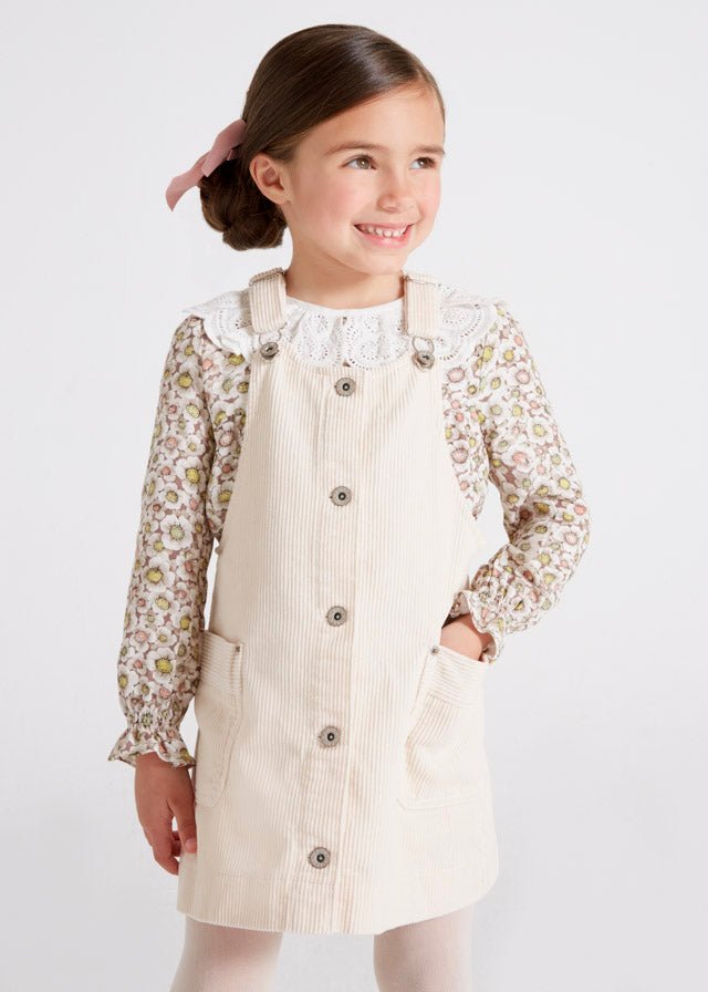 Corduroy overall skirt for girl - Chickpea - Be Chic