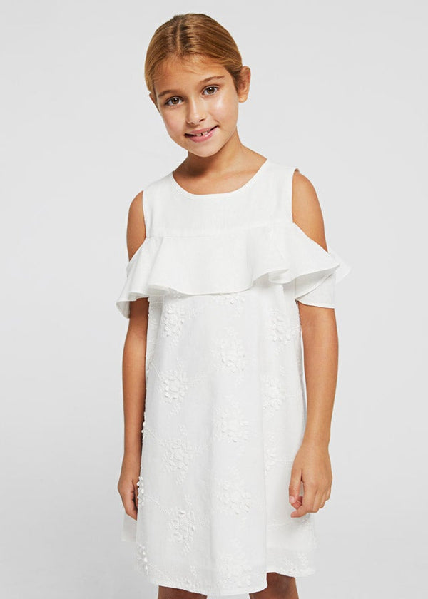 Embroidered skirt dress for teen girl - Natural - Be Chic