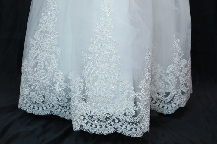 First communion Dress with Lace Sleeves - 4015 - Be Chic