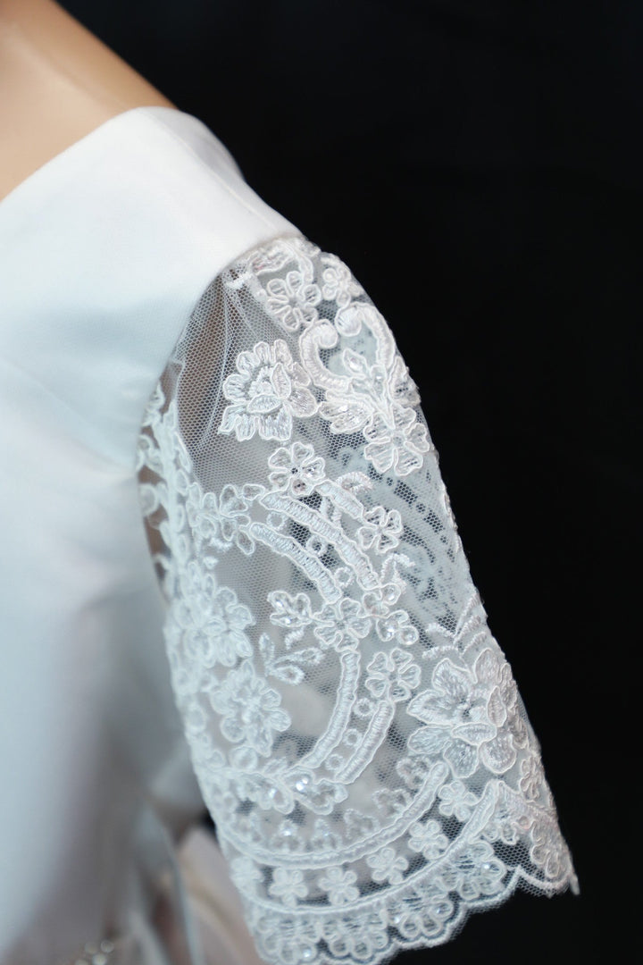 First communion Dress with Lace Sleeves - 4015 - Be Chic