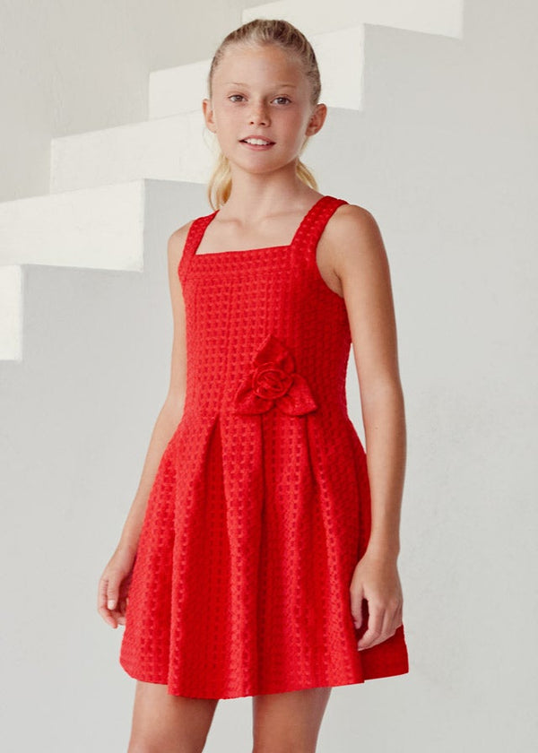 Fitted dress for teen girl - Carmine Red - Be Chic