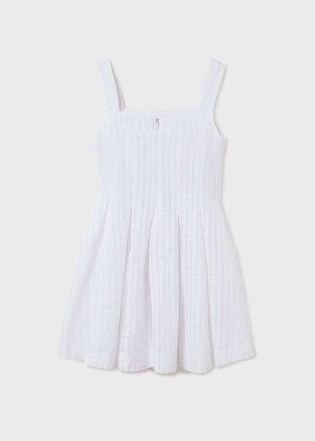 Fitted dress for teen girl - White - Be Chic
