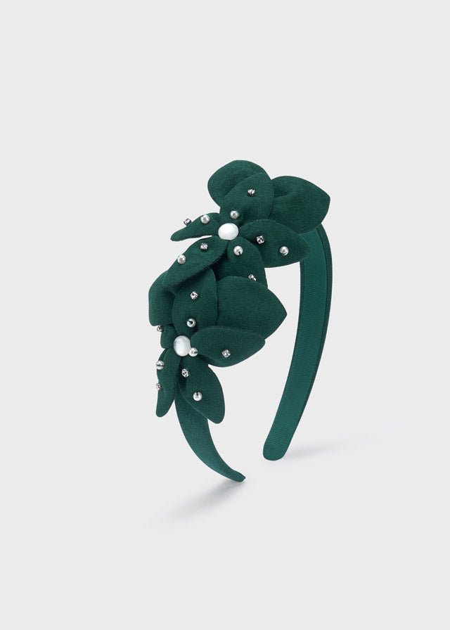 Flowers headband for girl - Duck Green - Be Chic