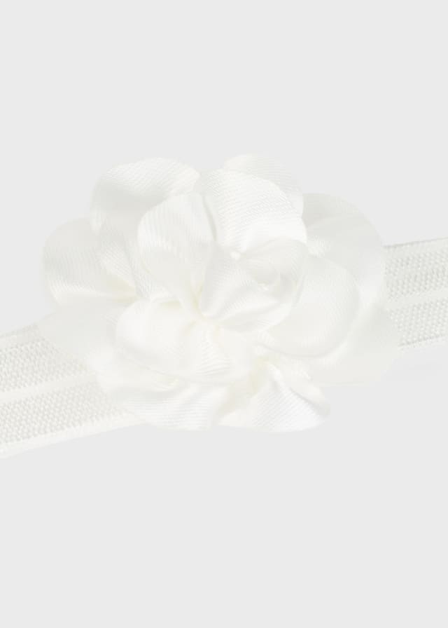 Mayoral Headband & clip for newborn girl - Natural Mayoral