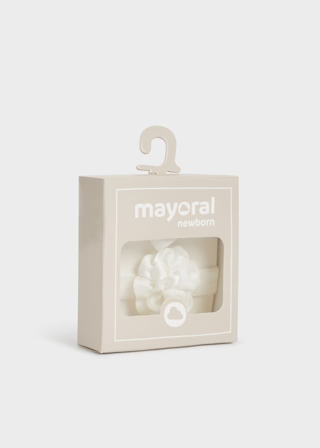 Mayoral Headband & clip for newborn girl - Natural Mayoral