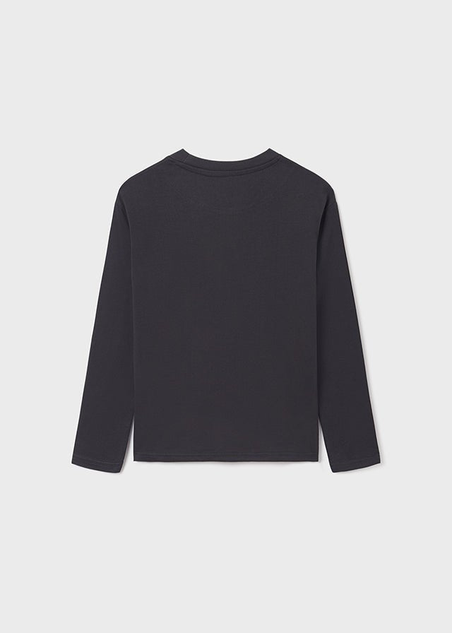 L/s pocket t-shirt for teen boy - Carbon - Be Chic
