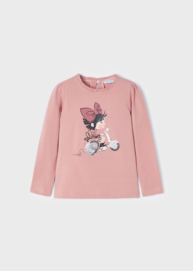 L/s shirt for girl - Rose - Be Chic