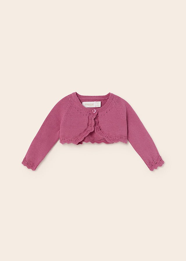 Mayoral Basic knit cardigan for newborn girl - Tulip rose - Be Chic