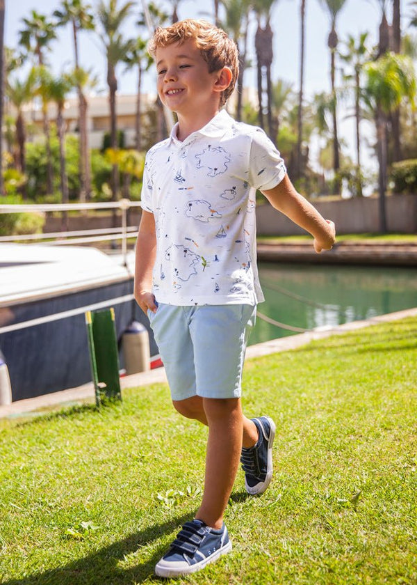 Mayoral Basic twill chino shorts for boy - Wave blue - Be Chic