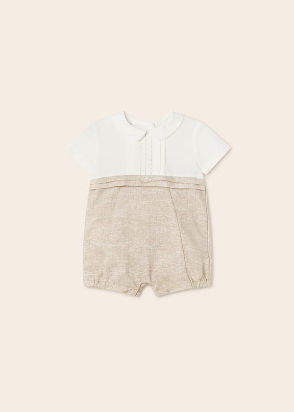Mayoral Ceremony onesie for newborn boy - Linen - Be Chic