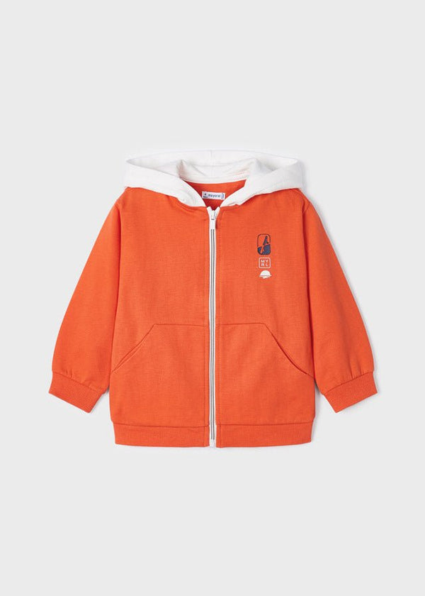 Mayoral Contrast hoodie for boy - Grapefruit - Be Chic