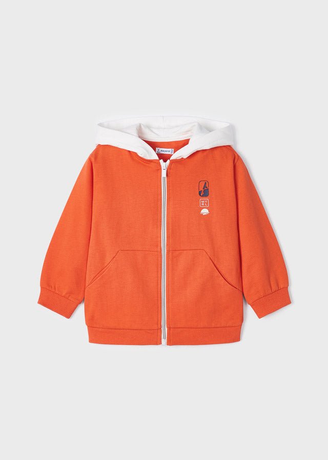 Mayoral Contrast hoodie for boy - Grapefruit - Be Chic