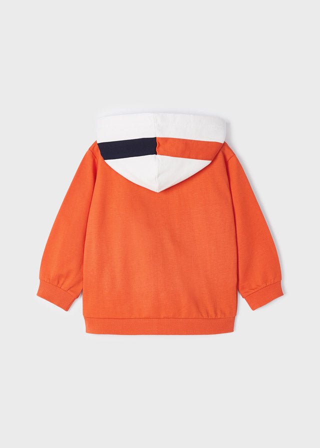 Mayoral Contrast hoodie for boy - Grapefruit - Be Chic