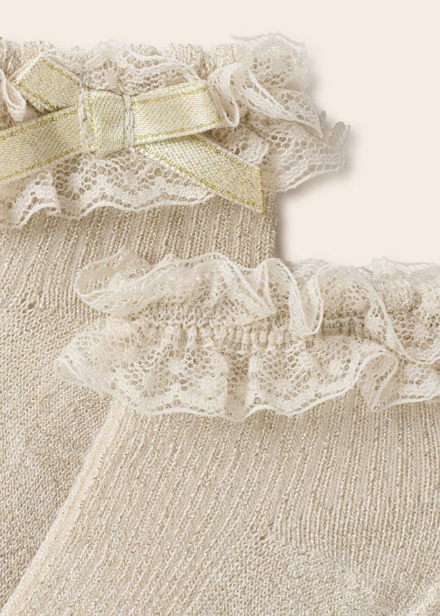 Mayoral Dressy socks for newborn girl - Champagne - Be Chic