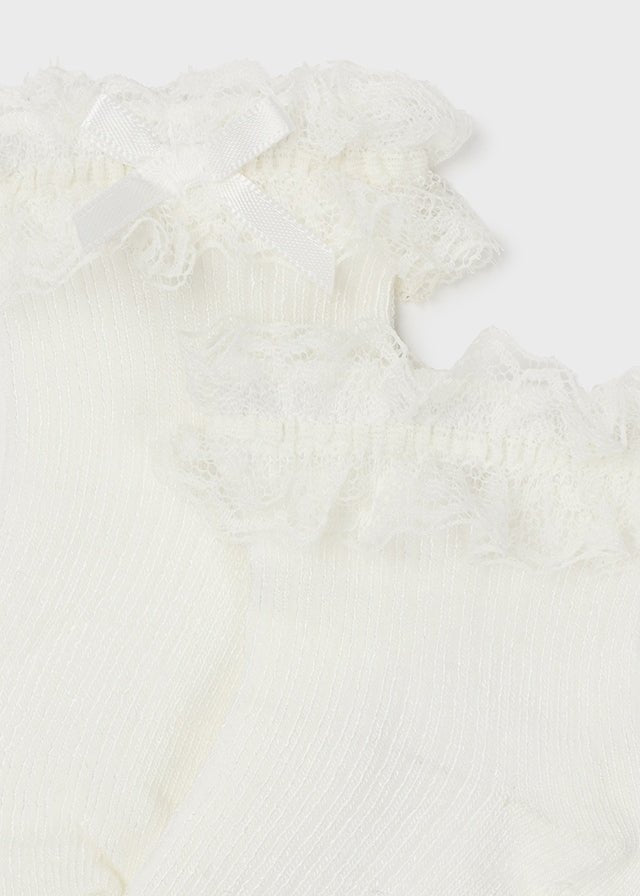 Mayoral Dressy socks for newborn girl - Natural - Be Chic