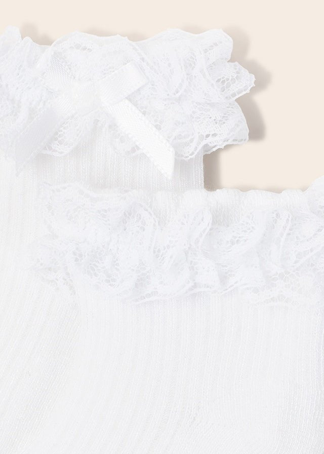 Mayoral Dressy socks for newborn girl - White - Be Chic