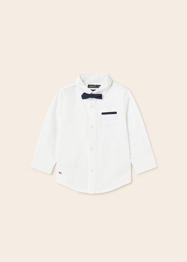Mayoral L/s dressy shirt for baby boy - White - Be Chic