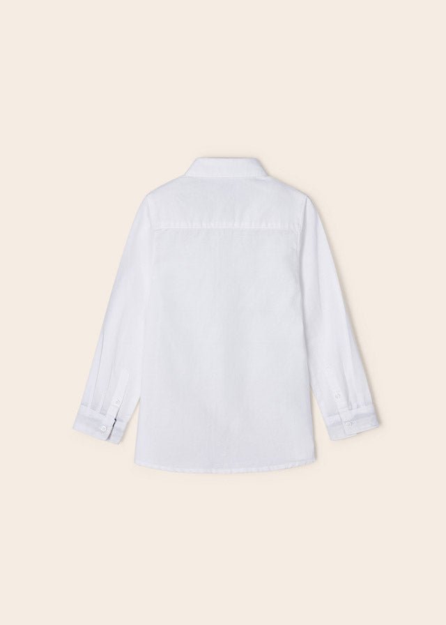 Mayoral L/s linen shirt for boy - White - Be Chic