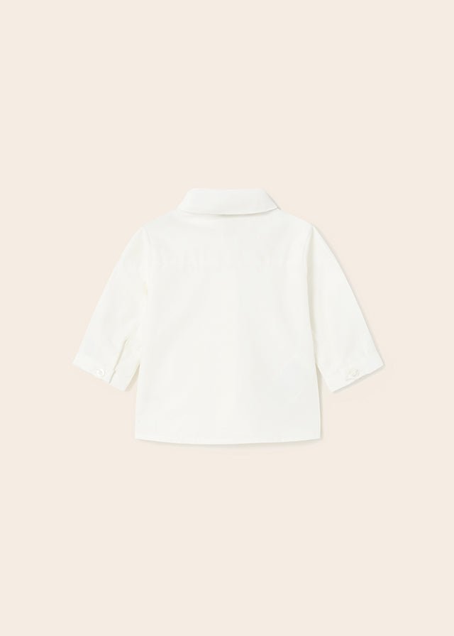 Mayoral L/s shirt and bowtie for newborn boy - Natural - Be Chic